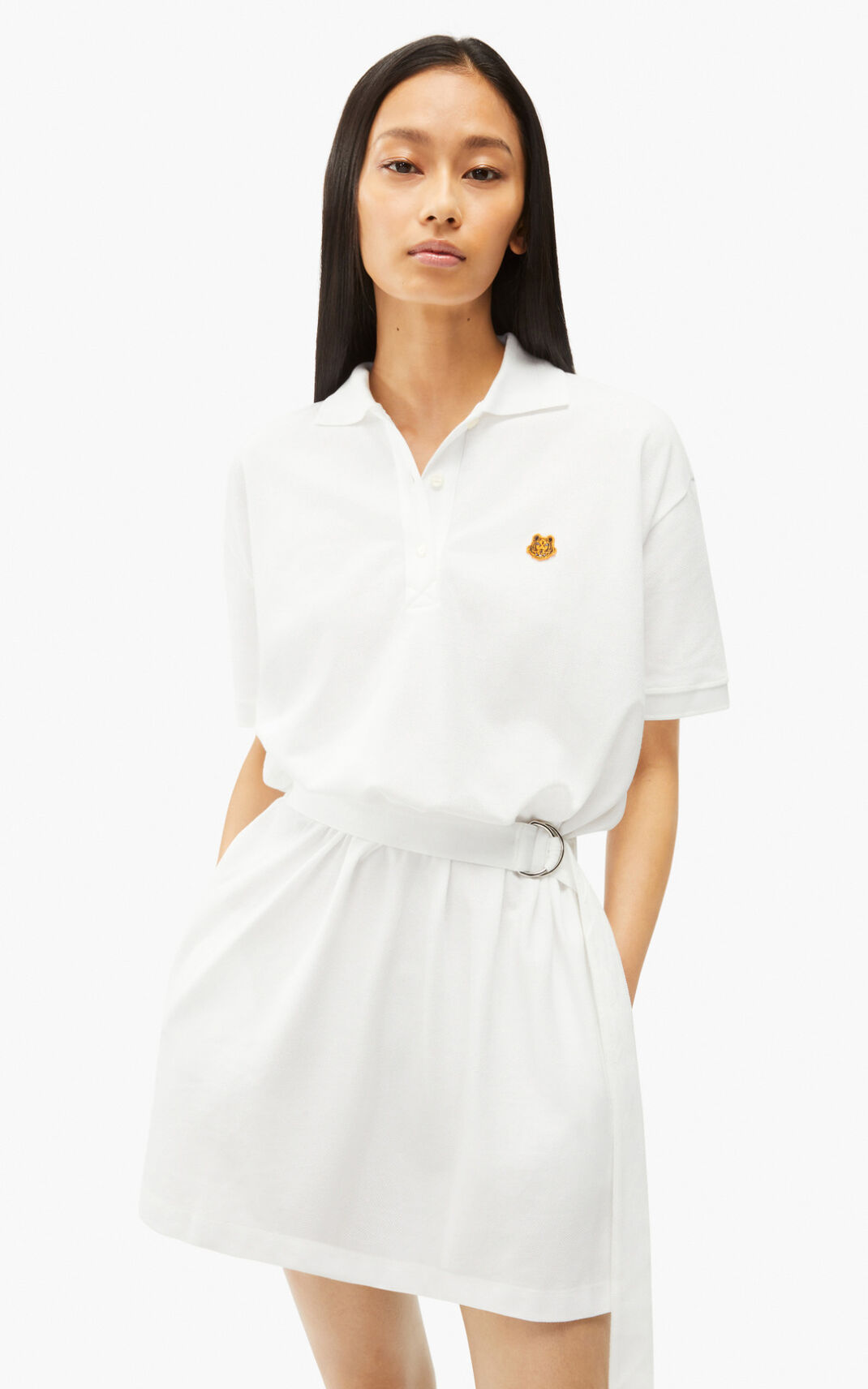 Robe Kenzo Femme Tiger crest polo Blanche BEMIT-9176